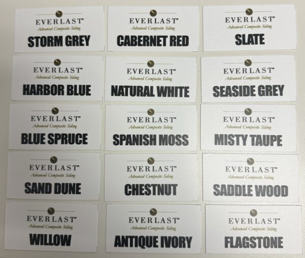 Everlast Display Color Name Plates